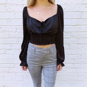 Black Square Neck Blouse